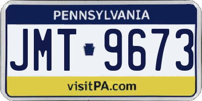 PA license plate JMT9673