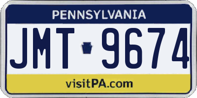 PA license plate JMT9674