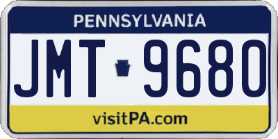 PA license plate JMT9680