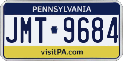 PA license plate JMT9684