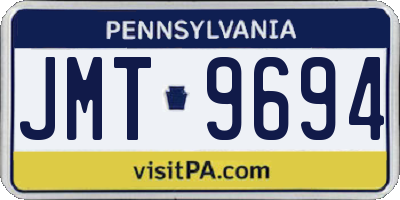 PA license plate JMT9694