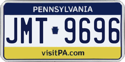 PA license plate JMT9696
