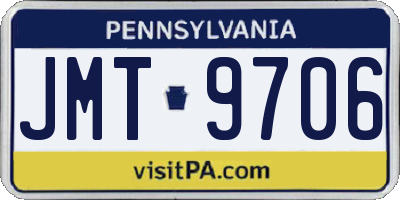 PA license plate JMT9706