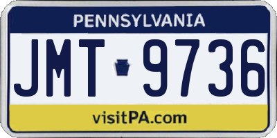 PA license plate JMT9736