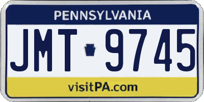 PA license plate JMT9745