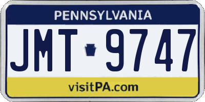 PA license plate JMT9747