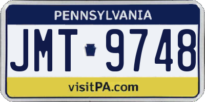 PA license plate JMT9748