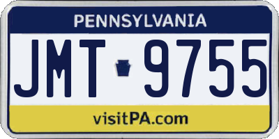 PA license plate JMT9755