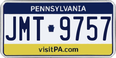 PA license plate JMT9757