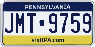 PA license plate JMT9759