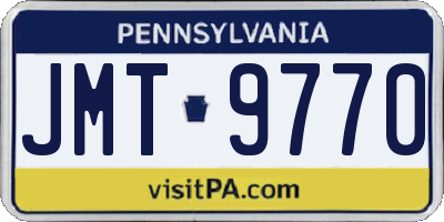 PA license plate JMT9770