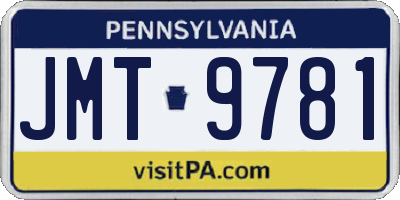 PA license plate JMT9781