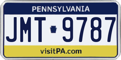 PA license plate JMT9787