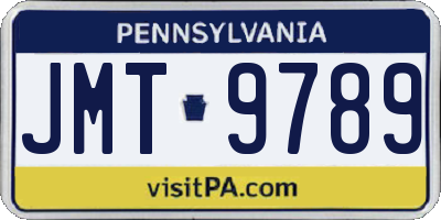 PA license plate JMT9789