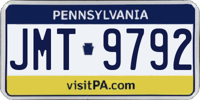 PA license plate JMT9792