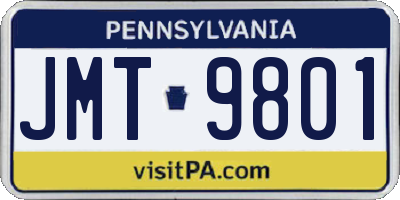 PA license plate JMT9801