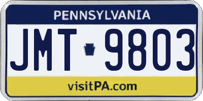 PA license plate JMT9803