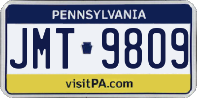 PA license plate JMT9809
