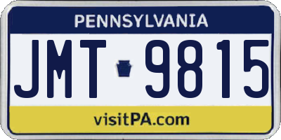 PA license plate JMT9815
