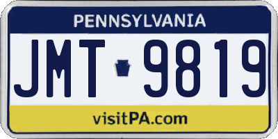 PA license plate JMT9819