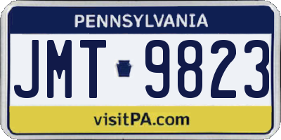 PA license plate JMT9823