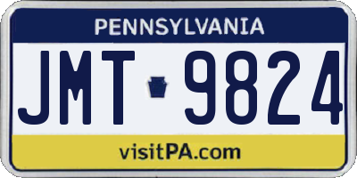 PA license plate JMT9824