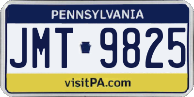 PA license plate JMT9825
