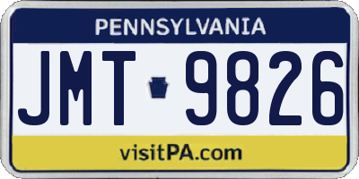 PA license plate JMT9826