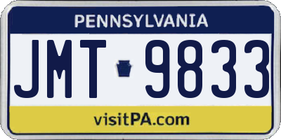 PA license plate JMT9833