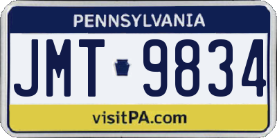PA license plate JMT9834