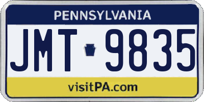 PA license plate JMT9835
