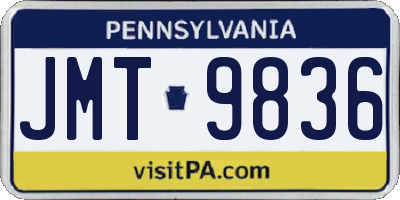 PA license plate JMT9836