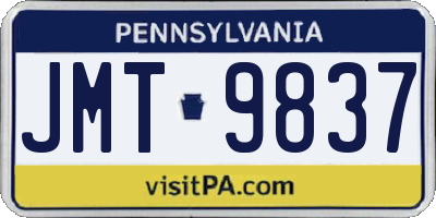 PA license plate JMT9837