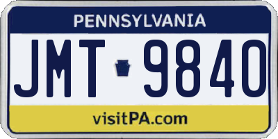 PA license plate JMT9840