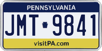 PA license plate JMT9841