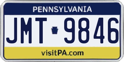 PA license plate JMT9846