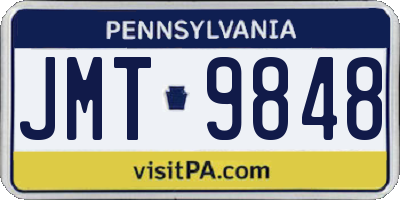 PA license plate JMT9848