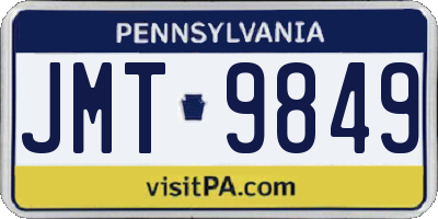 PA license plate JMT9849