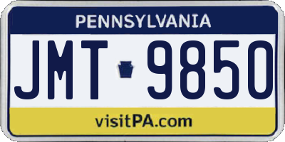 PA license plate JMT9850