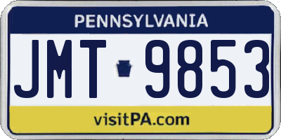 PA license plate JMT9853