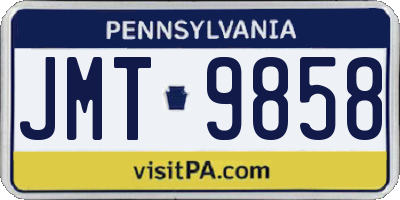PA license plate JMT9858