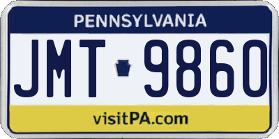 PA license plate JMT9860