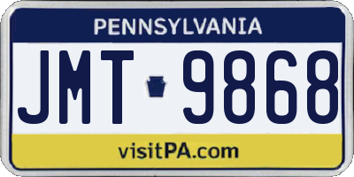PA license plate JMT9868