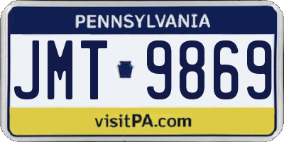 PA license plate JMT9869