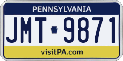 PA license plate JMT9871