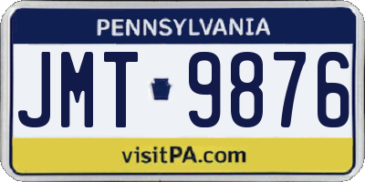 PA license plate JMT9876