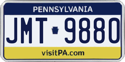 PA license plate JMT9880