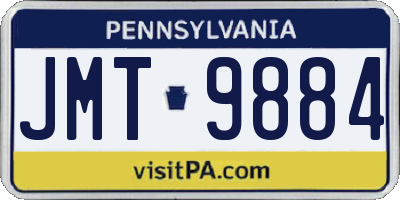 PA license plate JMT9884