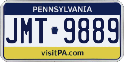 PA license plate JMT9889