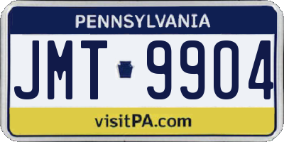 PA license plate JMT9904